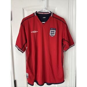 England Away football shirt 2002/2004 Jersey‎ Sz L/XL Soccer Umbro Reversible